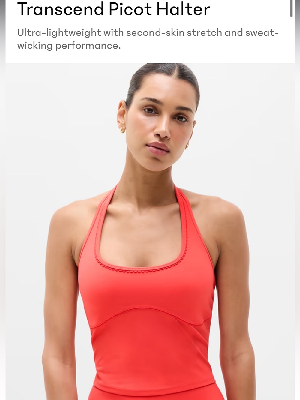 Athleta Halter Scalloped sports Bra Tank